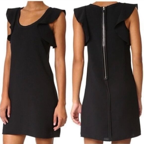 Elizabeth and James Dillon Black Flutter Sleeve Sheath Dress - Picture 1 of 11